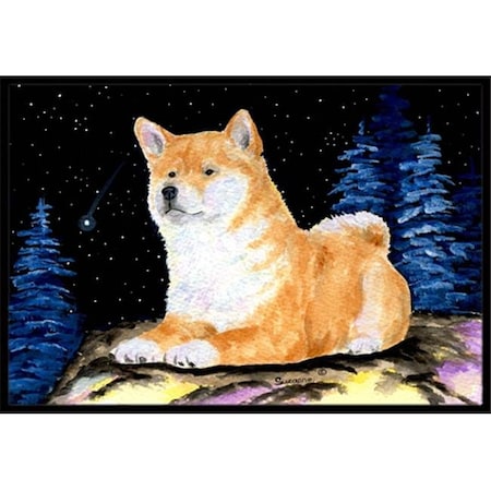 Carolines Treasures Carolines Treasures SS8445MAT 18 x 27 in. Starry Night Shiba Inu Indoor Outdoor Doormat SS8445MAT